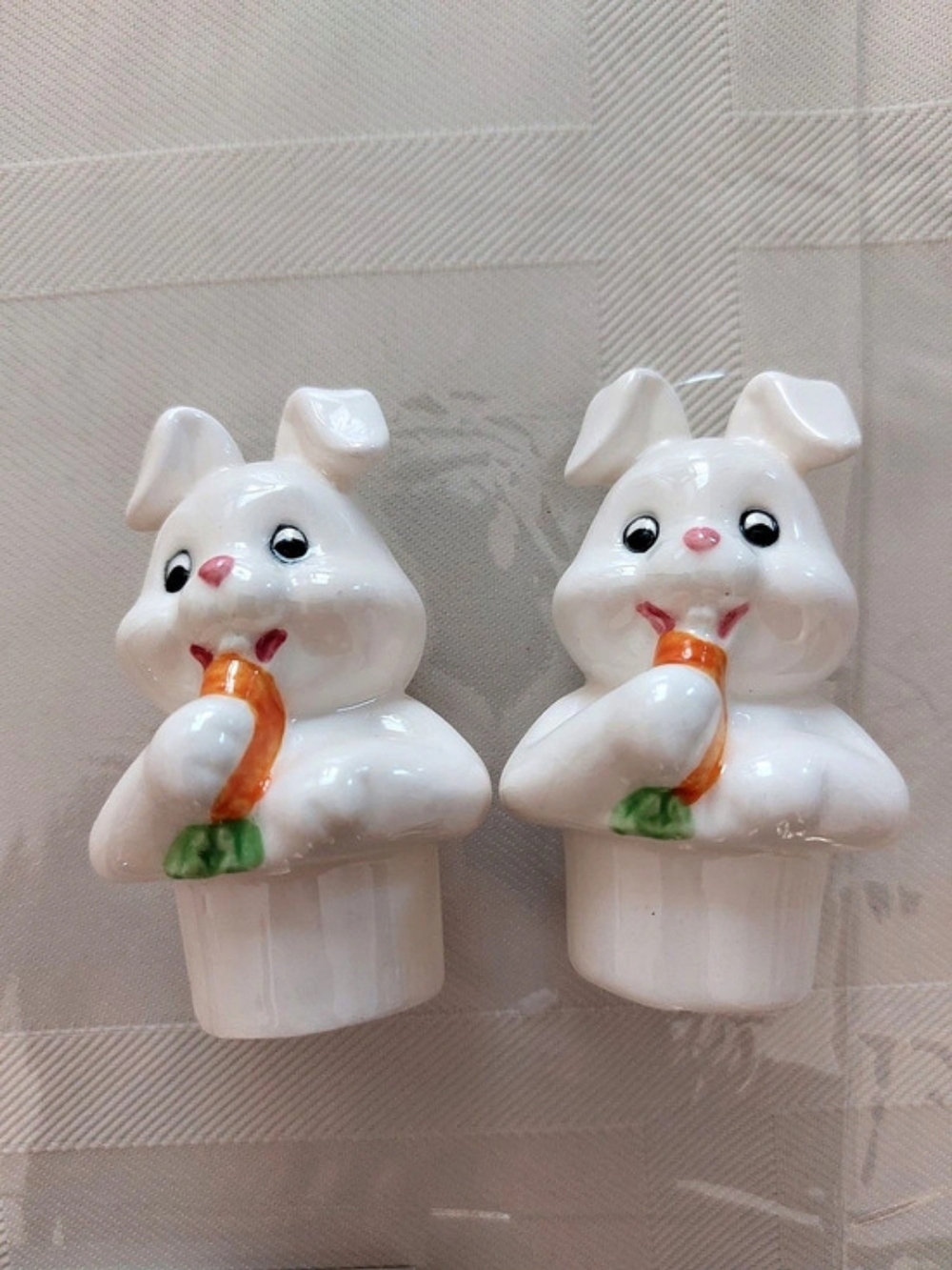 Salt And Pepper Bunny Figurine Pair